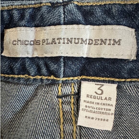 Chico's Platinum Denim Ultimate Fit Barely Flare Jeans Sz Chico 3 16 / 18 / XL - Picture 4 of 7
